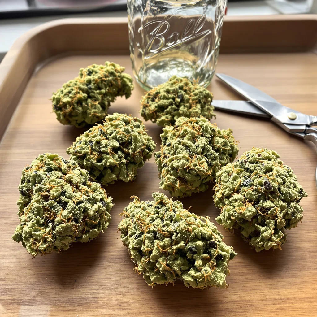 Amnesia Haze 12% indica / 88% sativa flower with visible trichomes
