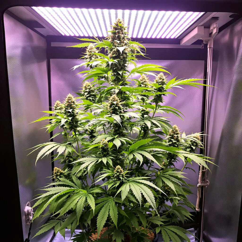 Amnesia Haze 12% indica / 88% sativa flower with visible trichomes
