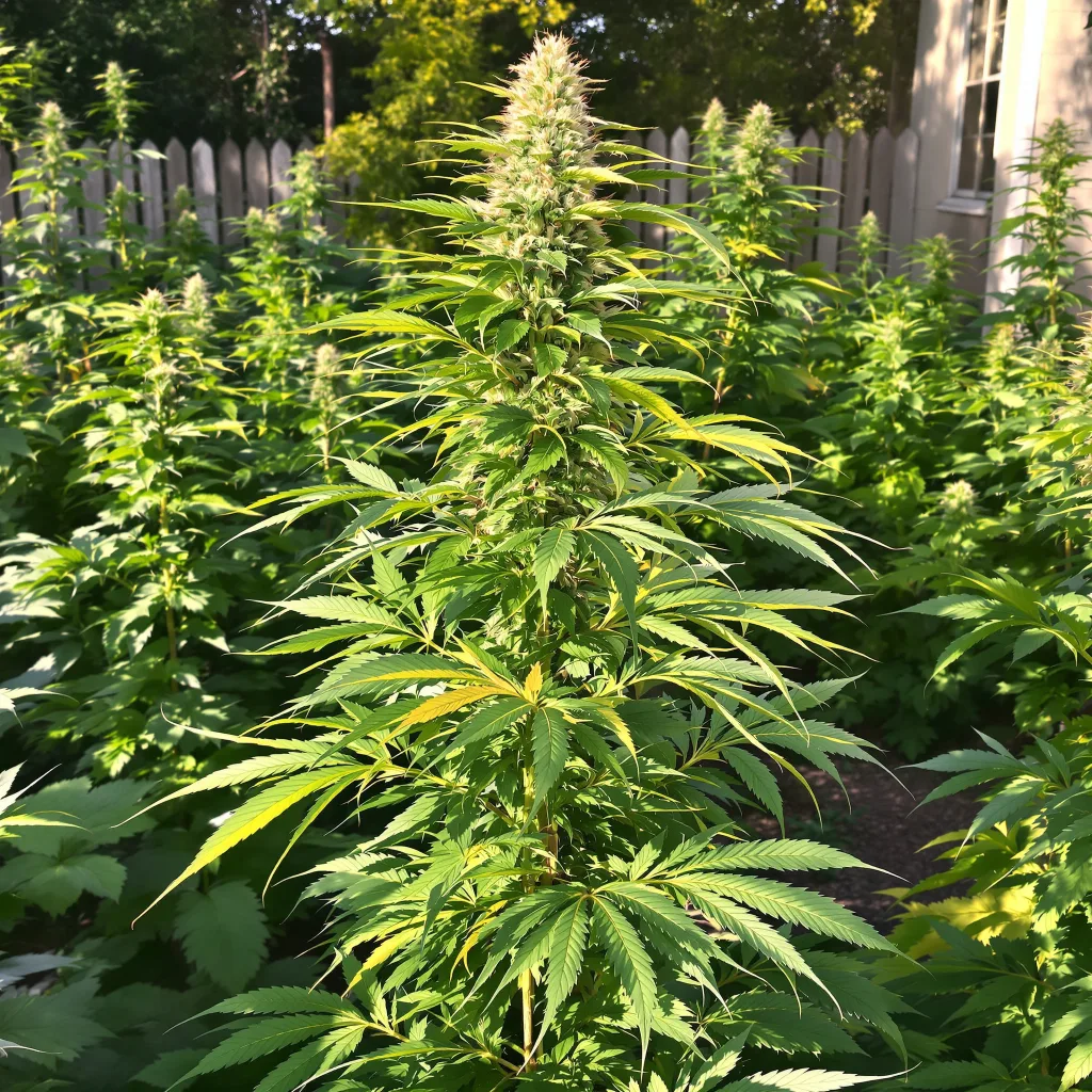Amnesia Haze 12% indica / 88% sativa flower with visible trichomes