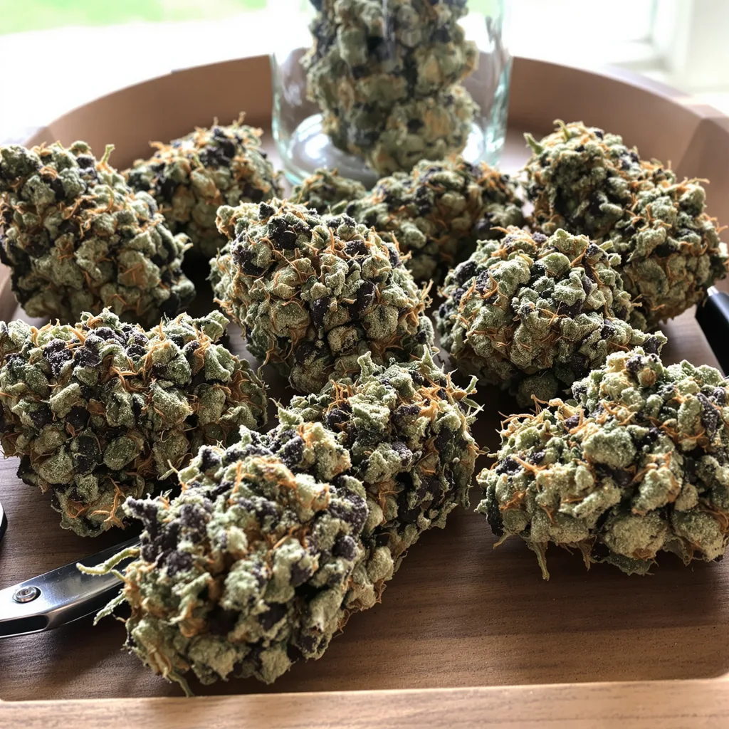 Ape Shit 44% indica / 56% sativa flower with visible trichomes