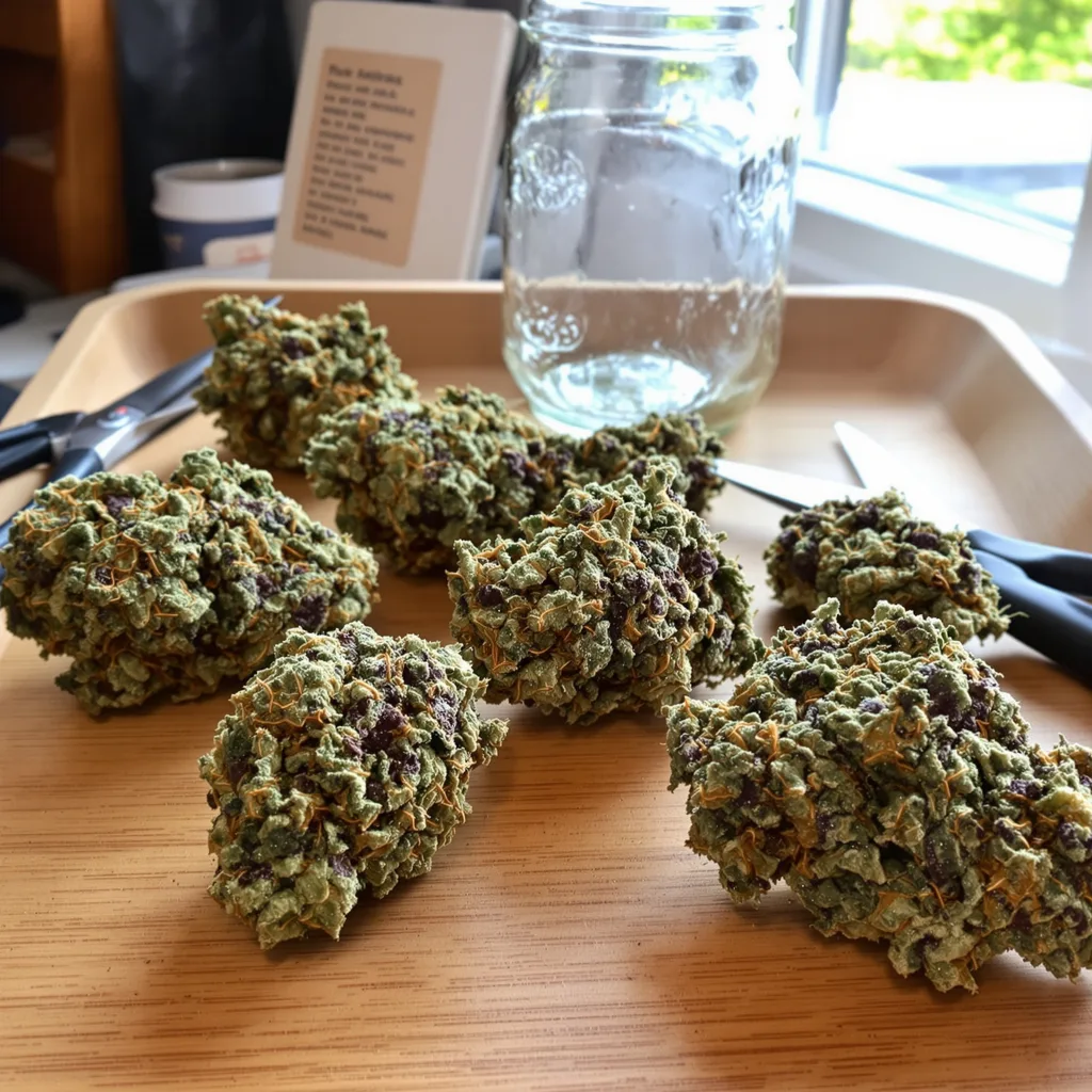 Apple Tarts 85% indica / 15% sativa flower with visible trichomes