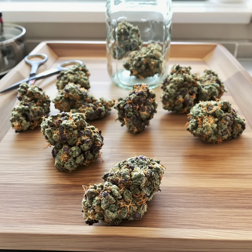 Appleberry 89% indica / 11% sativa flower with visible trichomes