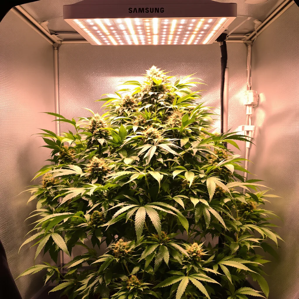 Appleberry 89% indica / 11% sativa flower with visible trichomes
