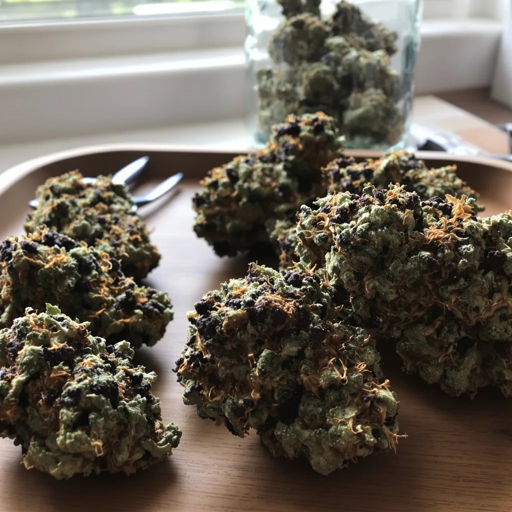 Appleberry 89% indica / 11% sativa flower with visible trichomes