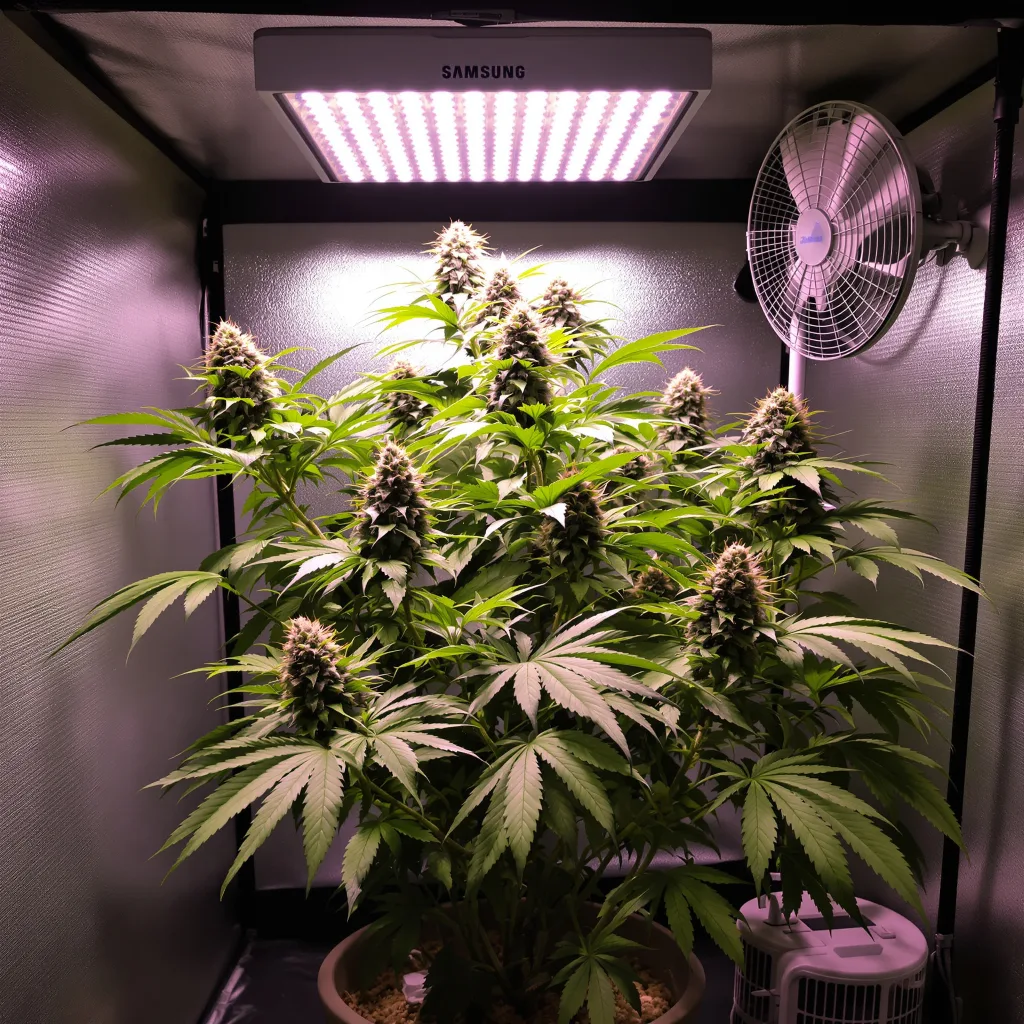 Appleberry 89% indica / 11% sativa flower with visible trichomes