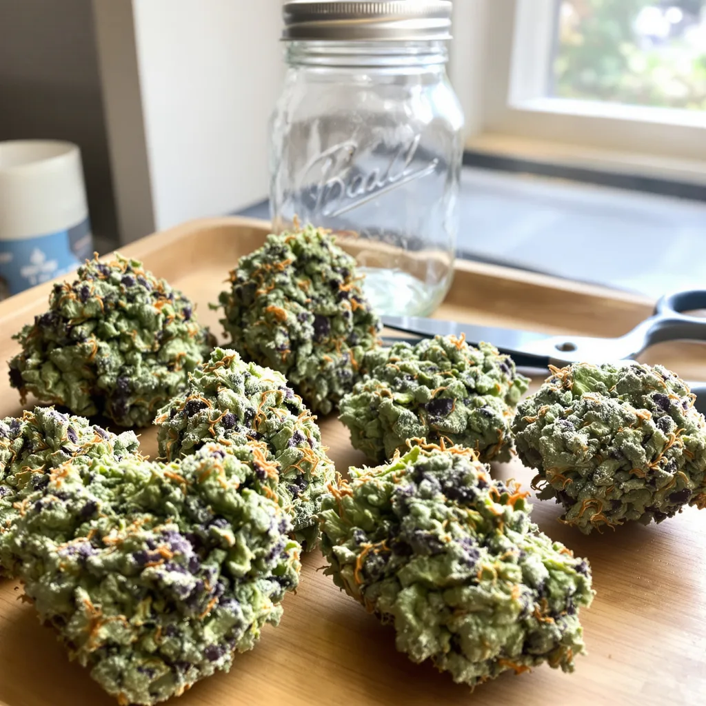 Area 51 35% indica / 65% sativa flower with visible trichomes