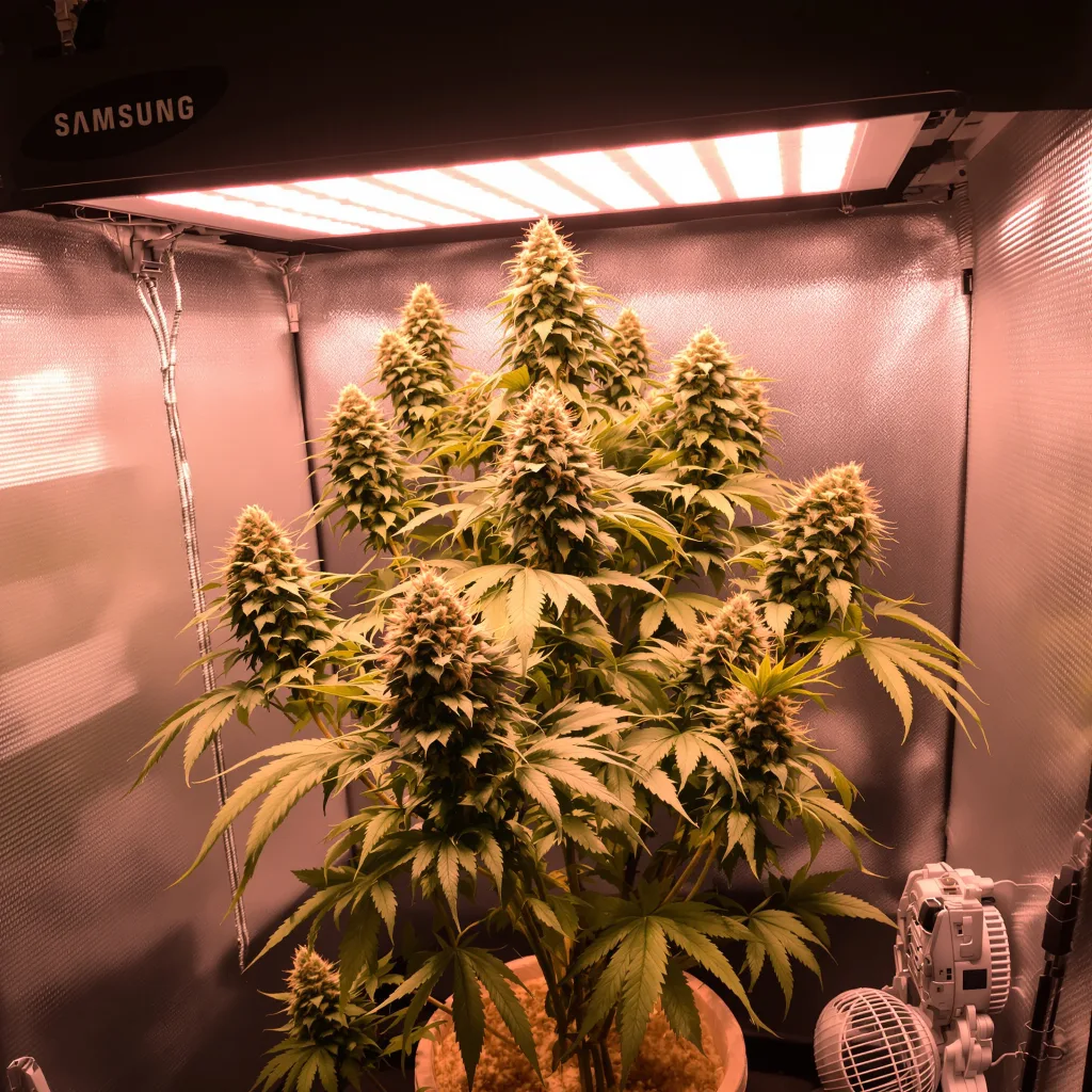 Area 51 35% indica / 65% sativa flower with visible trichomes