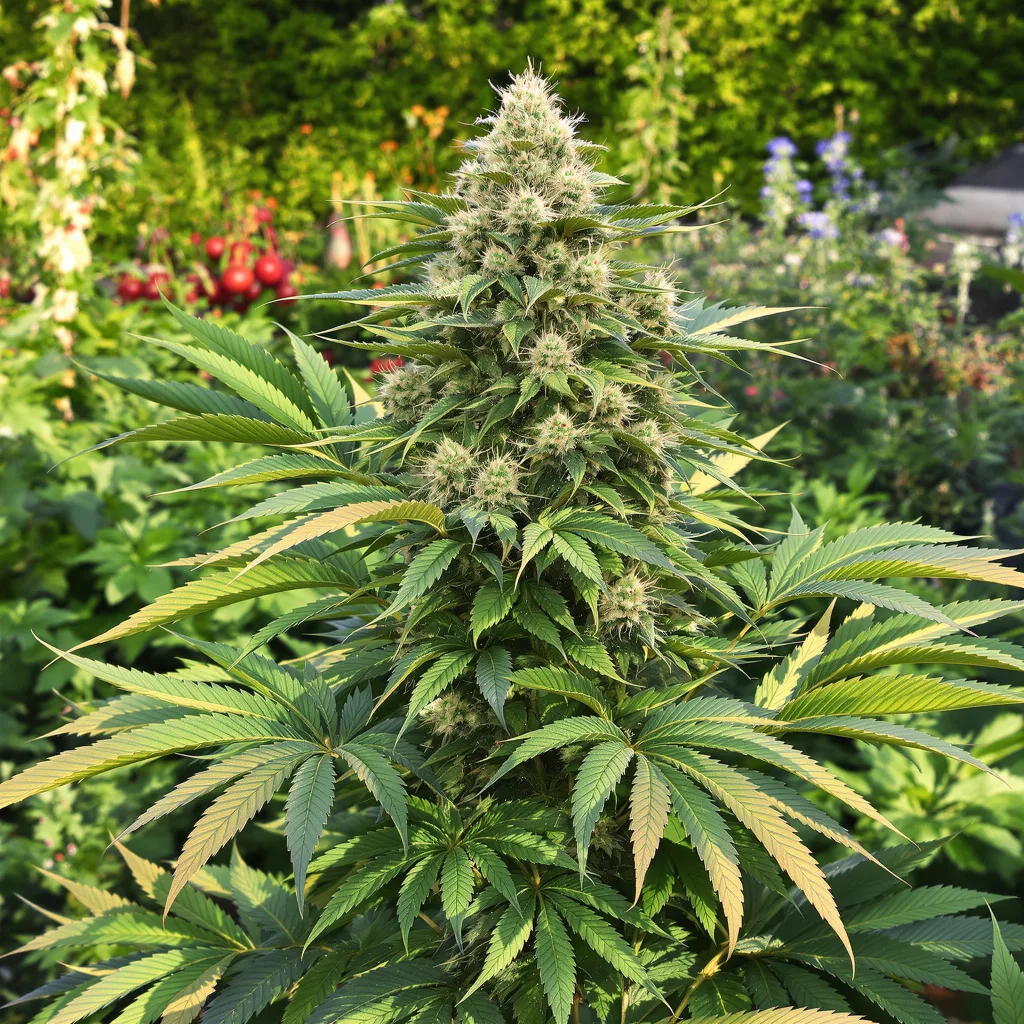 Aurora 76% indica / 24% sativa flower with visible trichomes