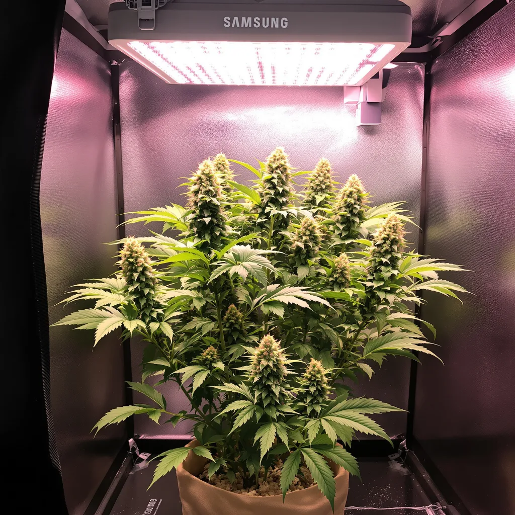 B-52 65% indica / 35% sativa flower with visible trichomes