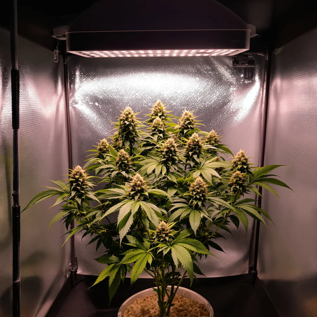 Badazz Cheese 79% indica / 21% sativa flower with visible trichomes