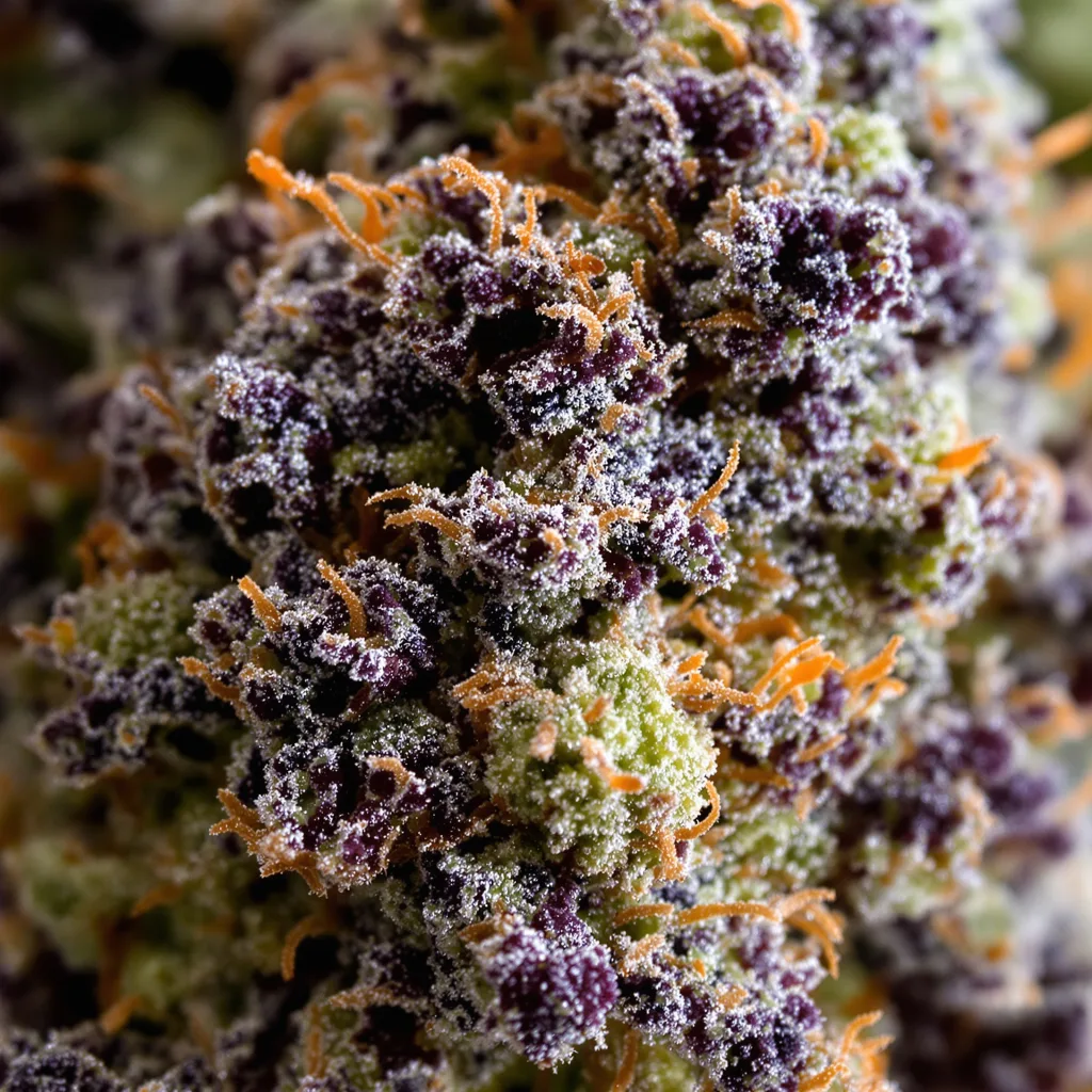 Badazz Rolex cannabis bud close-up showing dense purple-tinged calyxes