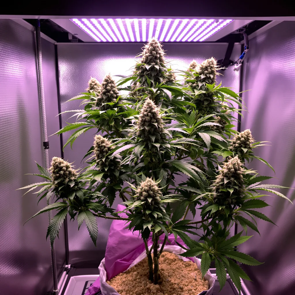 Bakerstreet 87% indica / 13% sativa flower with visible trichomes