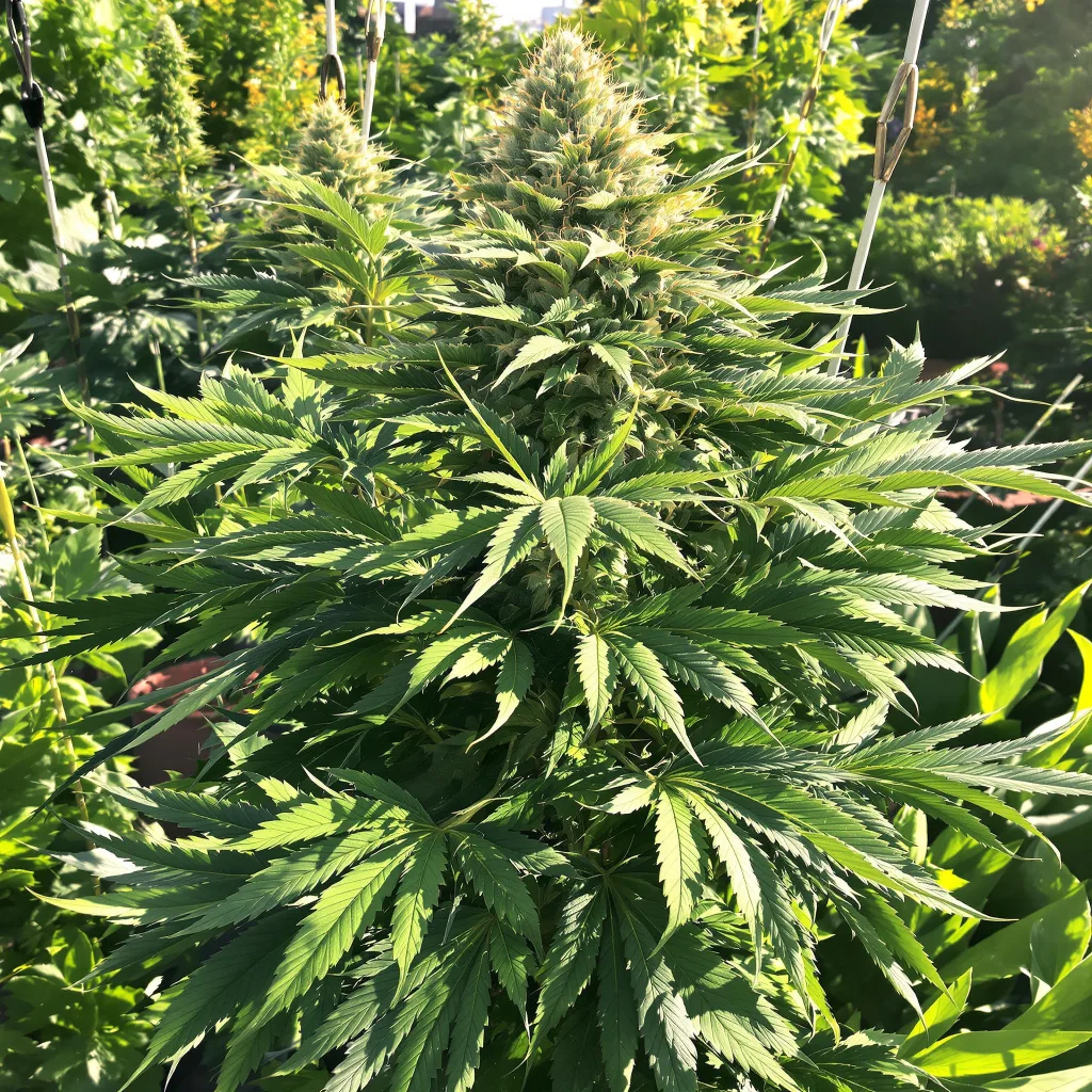 Bakerstreet 87% indica / 13% sativa flower with visible trichomes