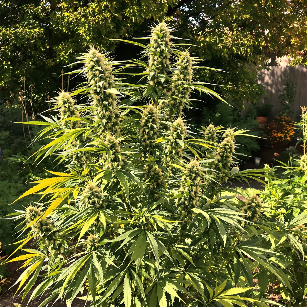 Bear Dance 17% indica / 83% sativa flower with visible trichomes