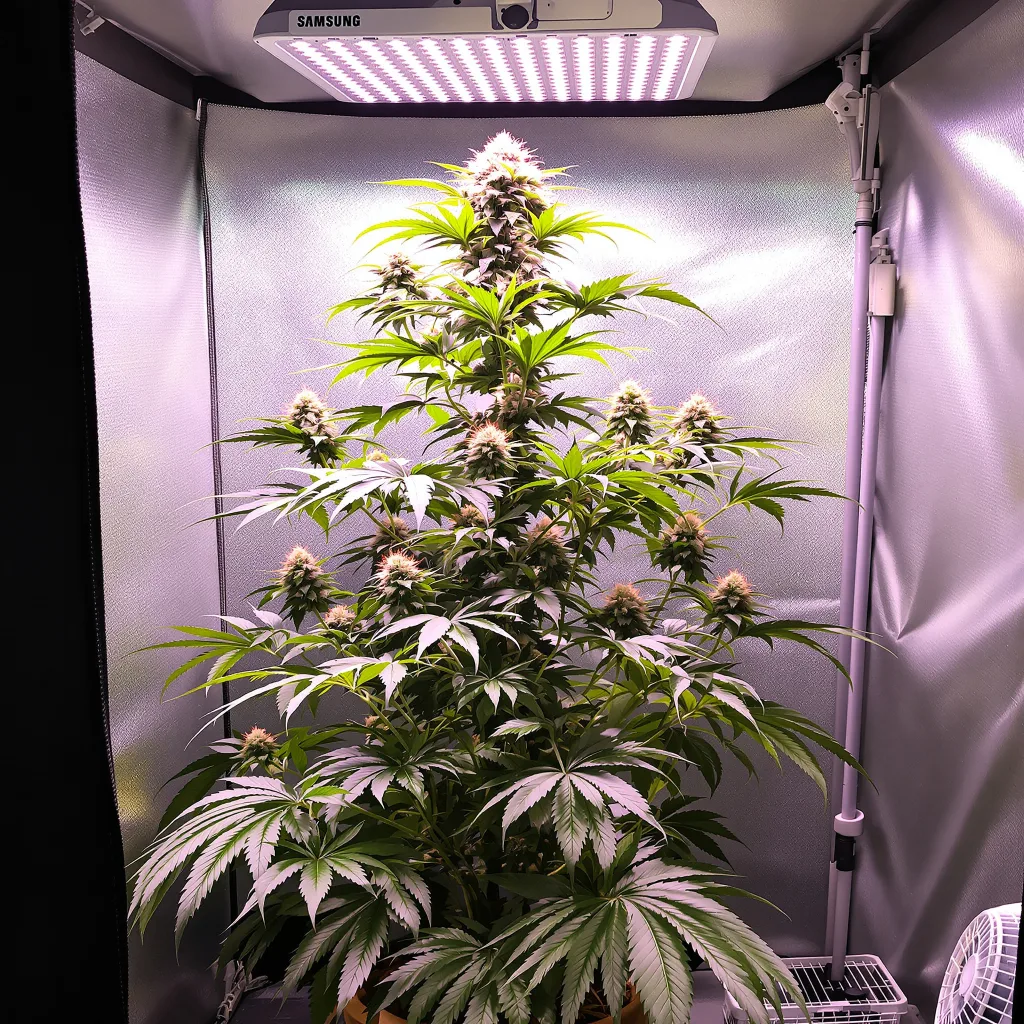 Berner's Cookies 25% indica / 75% sativa flower with visible trichomes