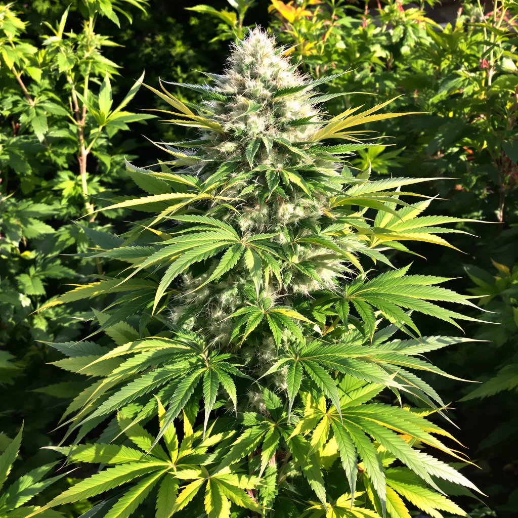 Berry White 73% indica / 27% sativa flower with visible trichomes