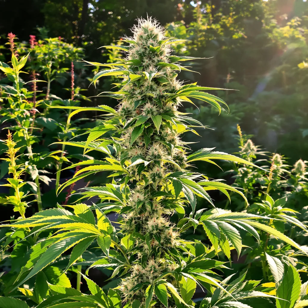 Biddy Early 63% indica / 37% sativa flower with visible trichomes