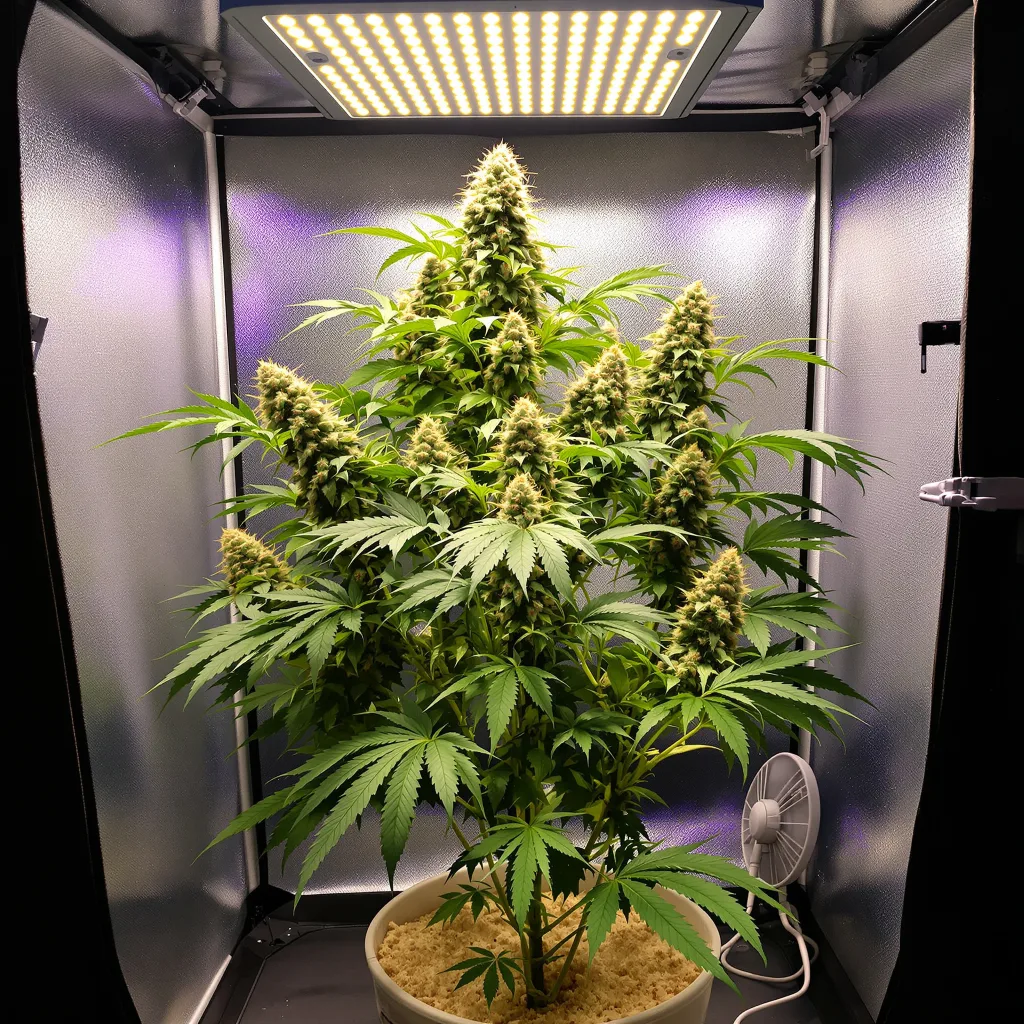 Big Band 37% indica / 63% sativa flower with visible trichomes