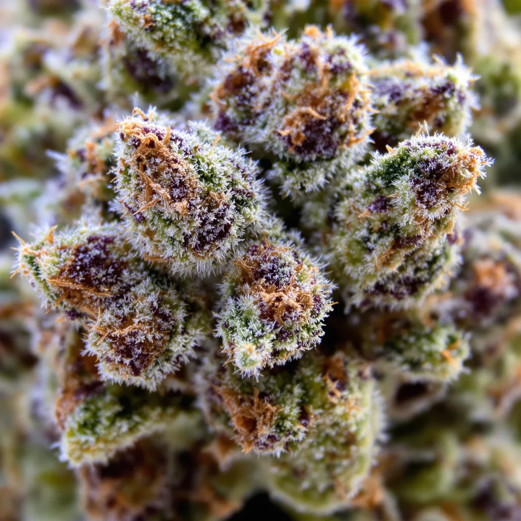 Big Band cannabis bud close-up showing open-bud structure with orange pistils