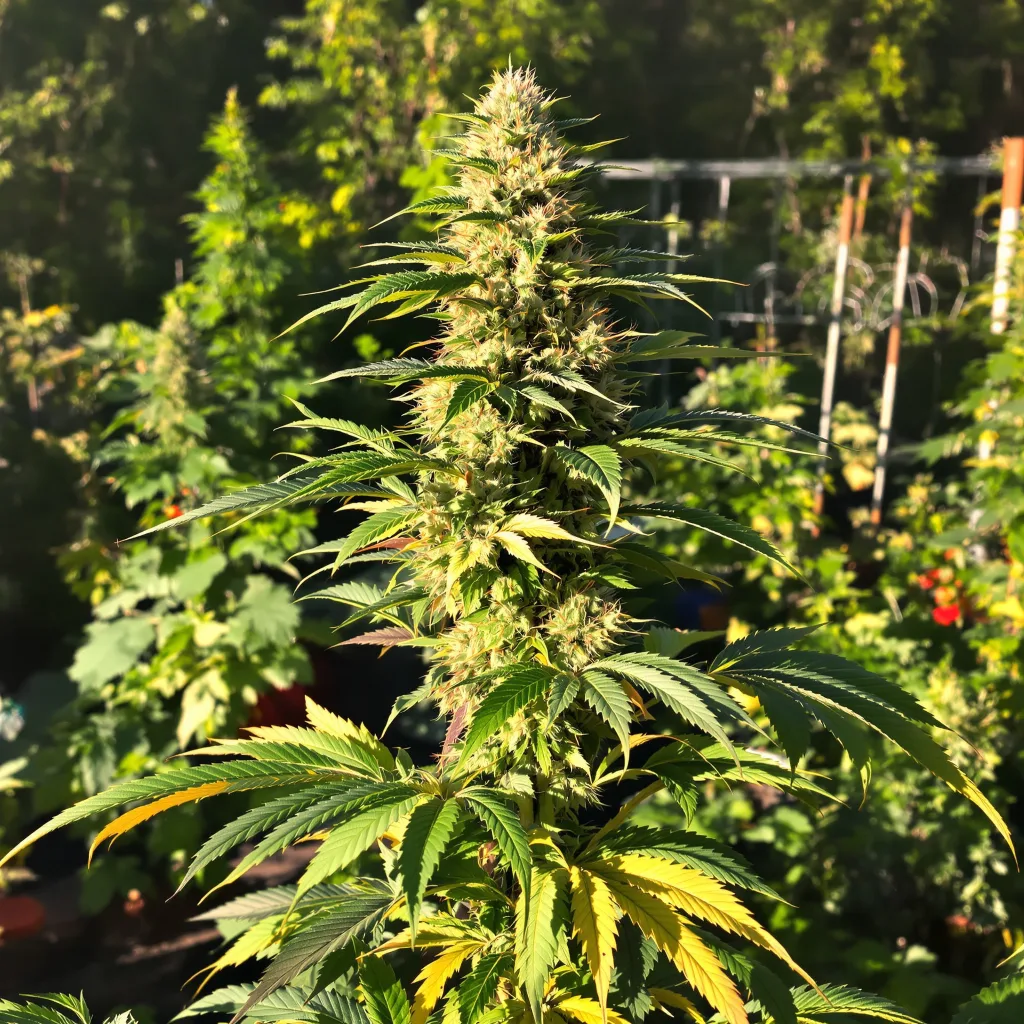 Big Blue 56% indica / 44% sativa flower with visible trichomes