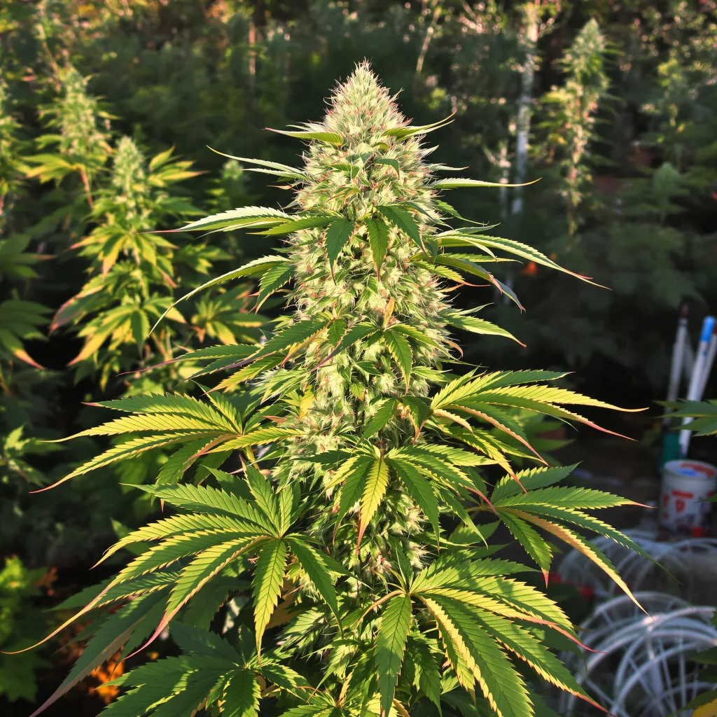 Big Cheese 84% indica / 16% sativa flower with visible trichomes