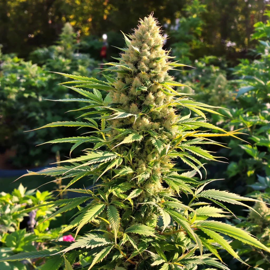 Big Kush 35% indica / 65% sativa flower with visible trichomes