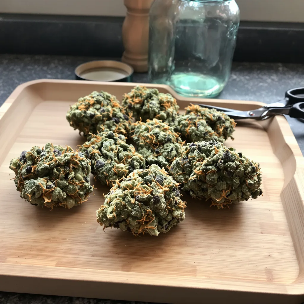 Big Smooth 62% indica / 38% sativa flower with visible trichomes