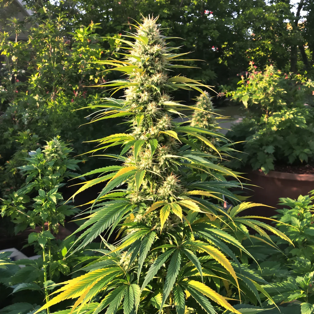 Big Sticky 19% indica / 81% sativa flower with visible trichomes