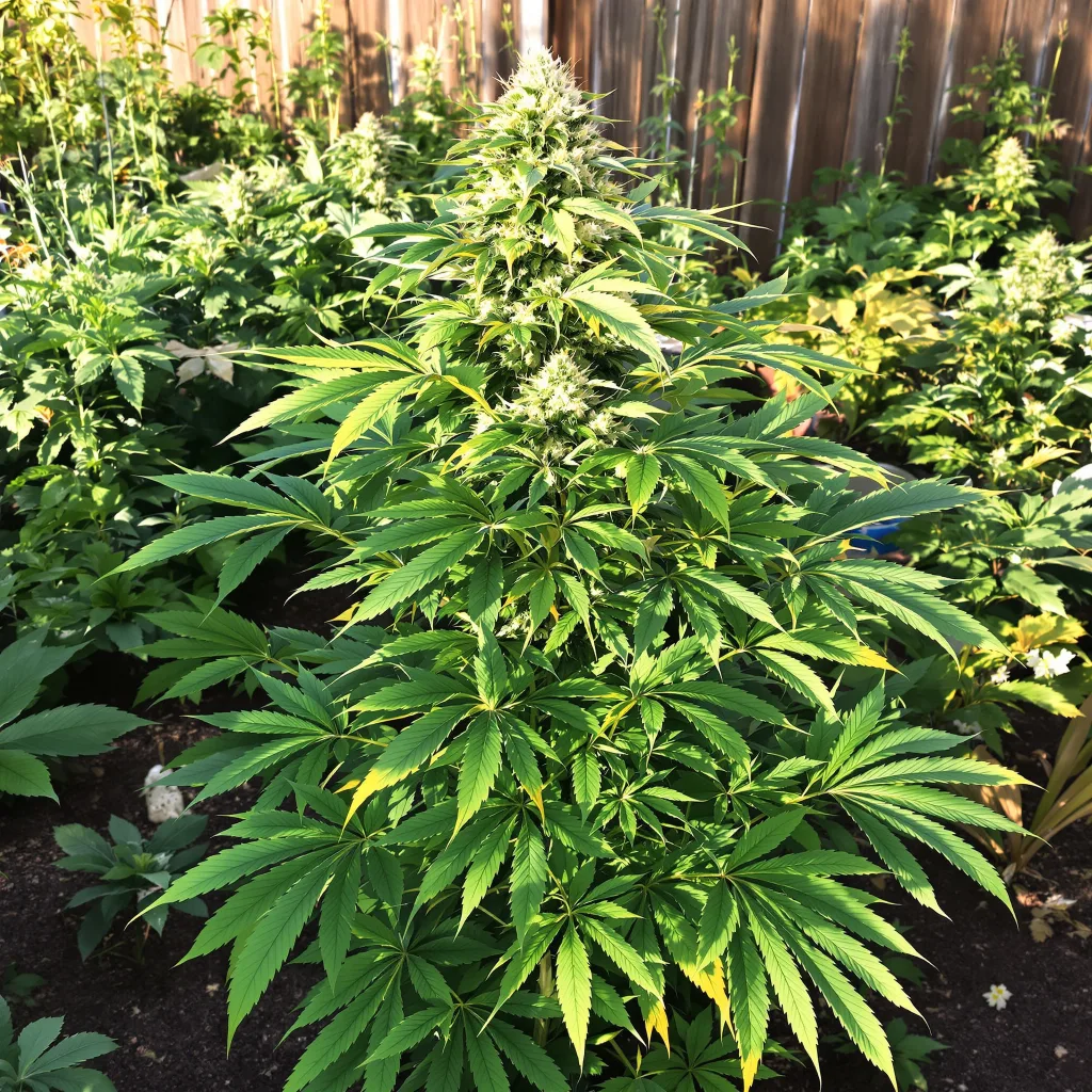 Biscotti 80% indica / 20% sativa flower with visible trichomes