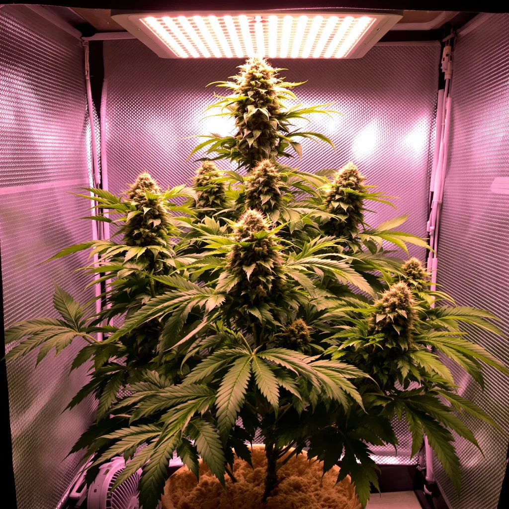 Black Cherry 79% indica / 21% sativa flower with visible trichomes