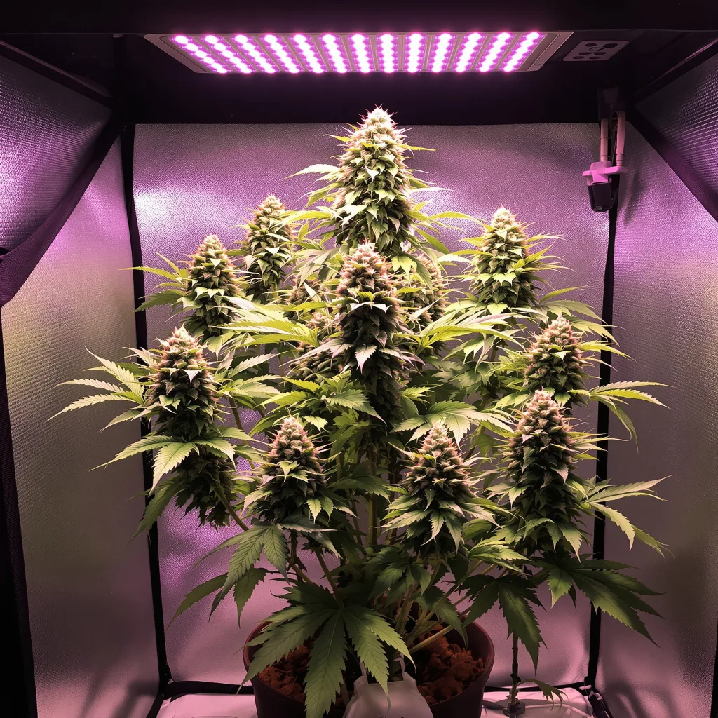 Black Diamond 53% indica / 47% sativa flower with visible trichomes