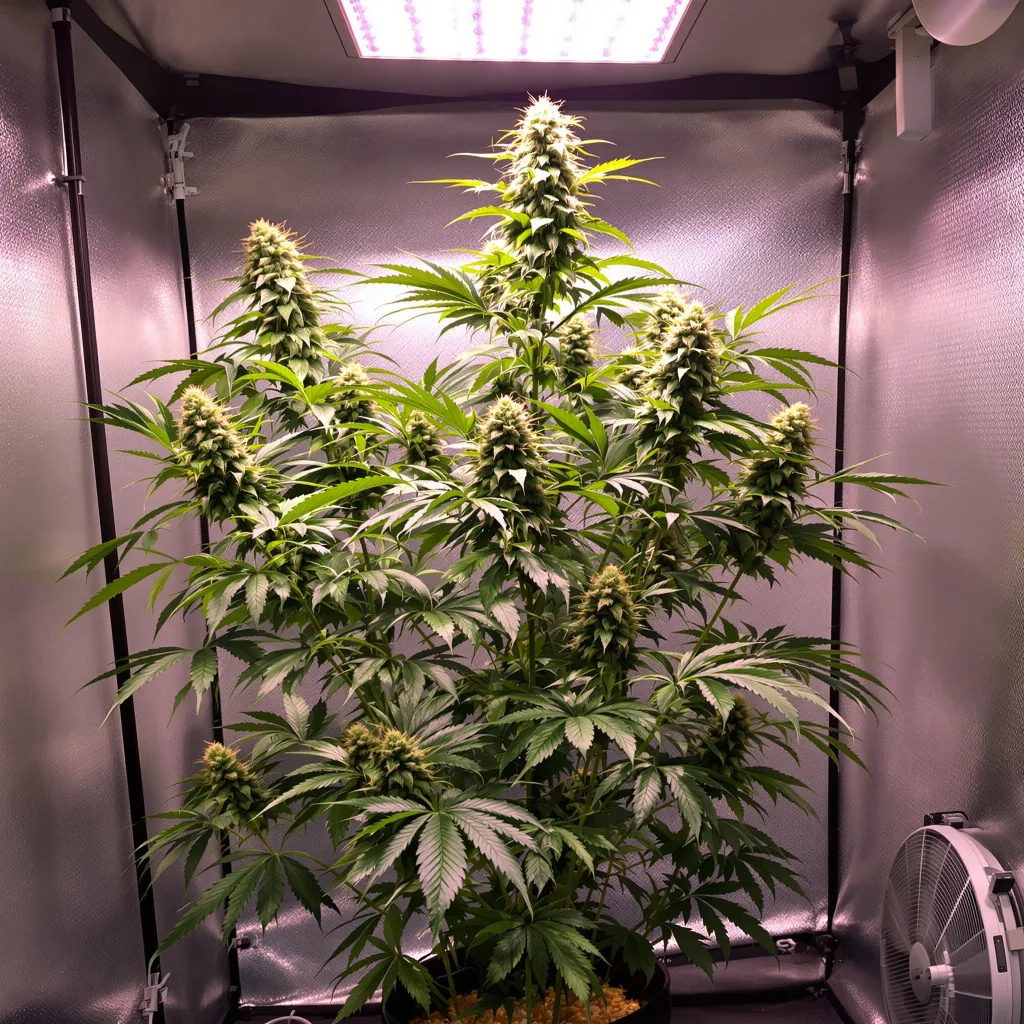 Black Jack 20% indica / 80% sativa flower with visible trichomes