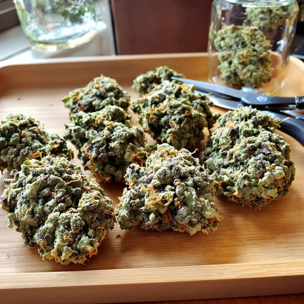 Black Mamba 60% indica / 40% sativa flower with visible trichomes