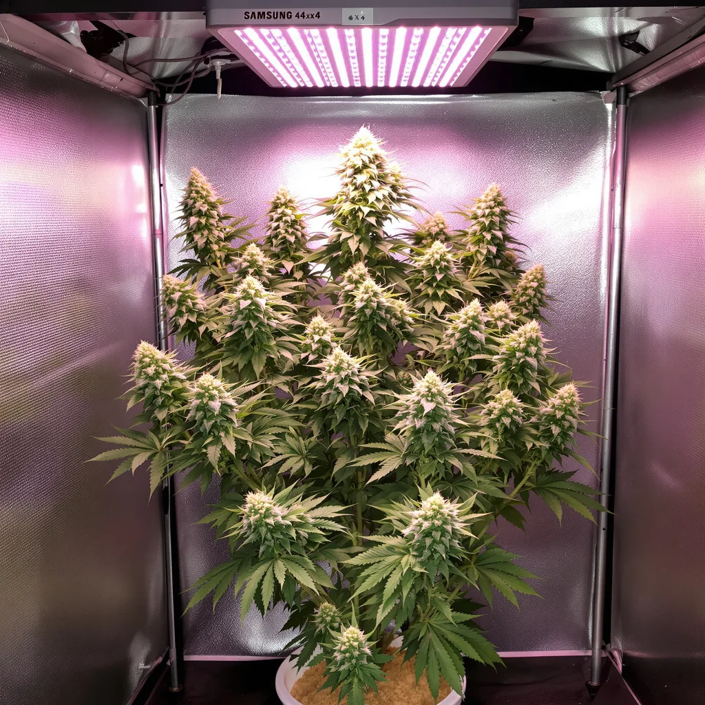 Black Mamba 60% indica / 40% sativa flower with visible trichomes