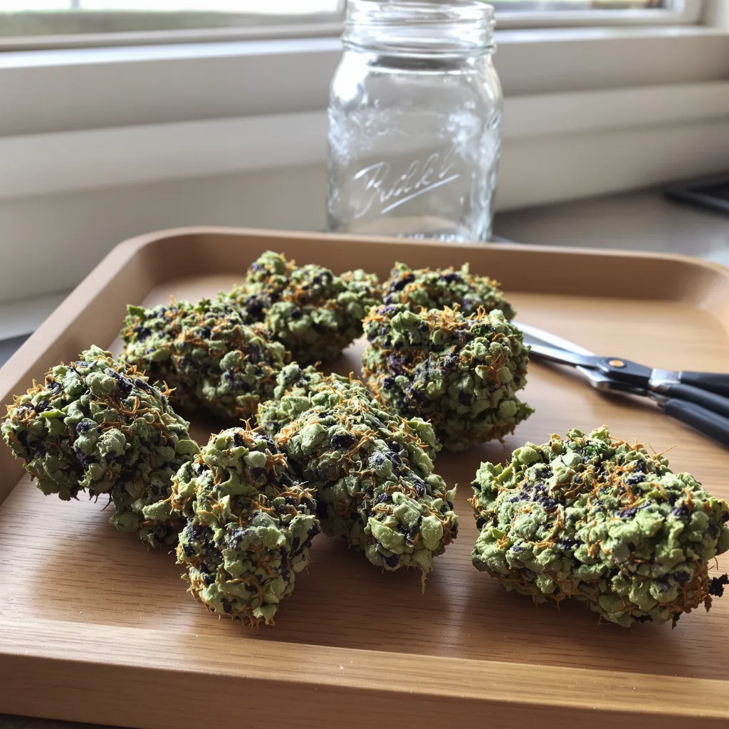 Bloos Kloos 83% indica / 17% sativa flower with visible trichomes