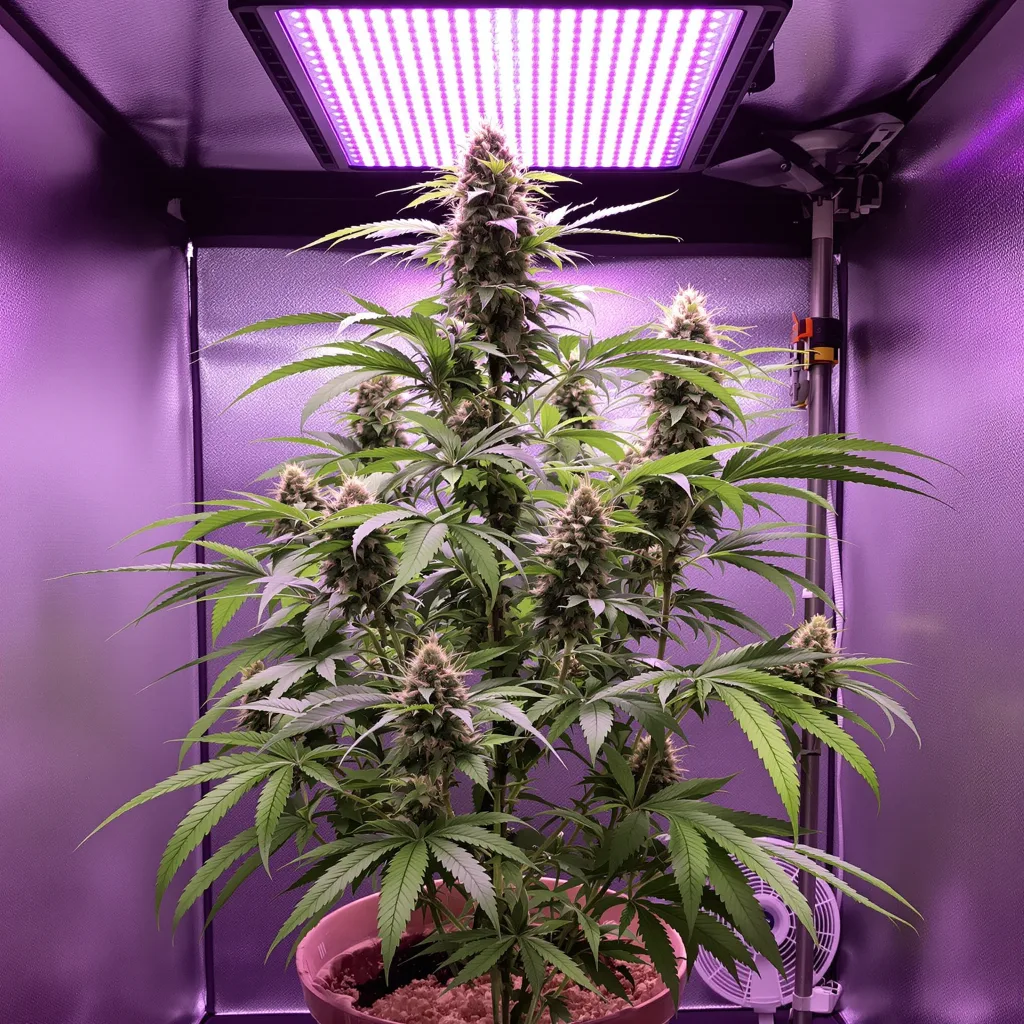 Blue Amnesia 10% indica / 90% sativa flower with visible trichomes