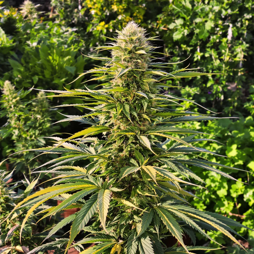 Blue Cheese 60% indica / 40% sativa flower with visible trichomes