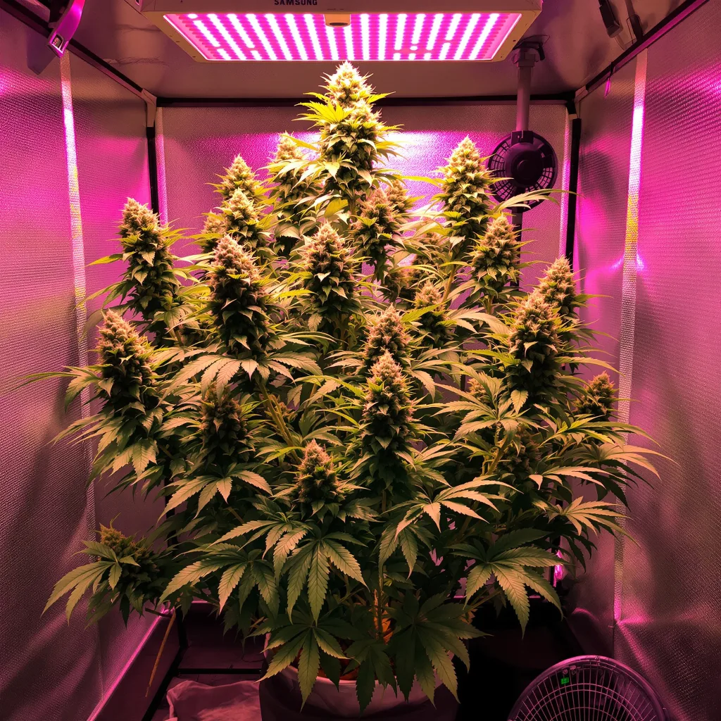 Blue Cheese 60% indica / 40% sativa flower with visible trichomes