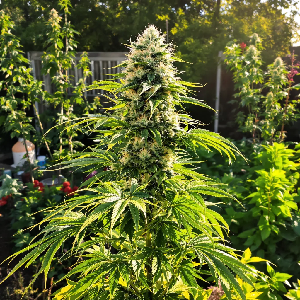 Blue Cheese 60% indica / 40% sativa flower with visible trichomes