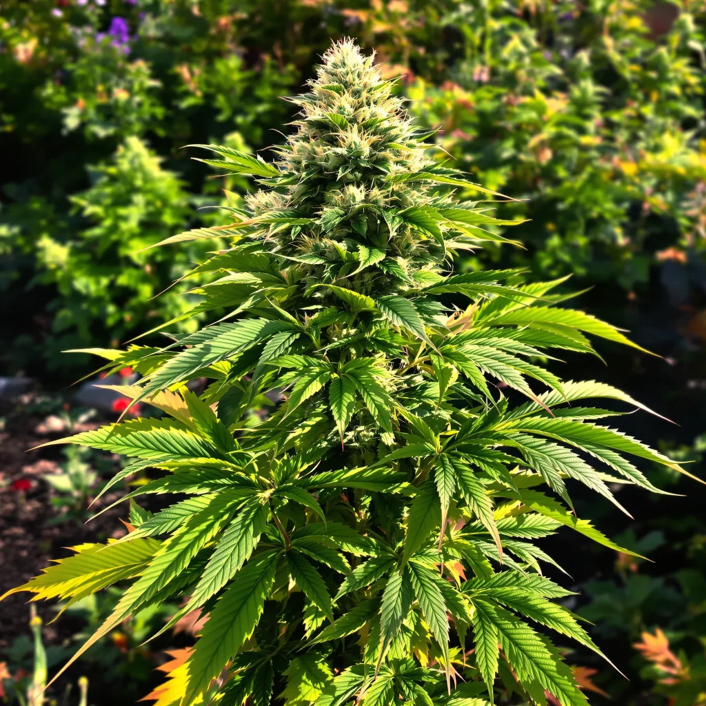 Blue Crack 77% indica / 23% sativa flower with visible trichomes