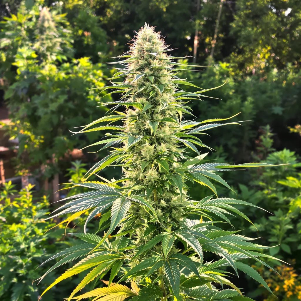 Blue Diamond 14% indica / 86% sativa flower with visible trichomes