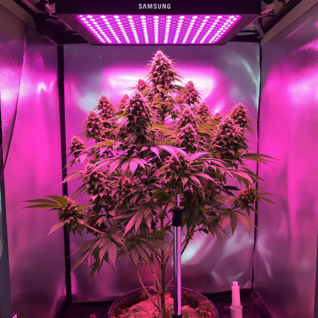 Blue Dragon 61% indica / 39% sativa flower with visible trichomes