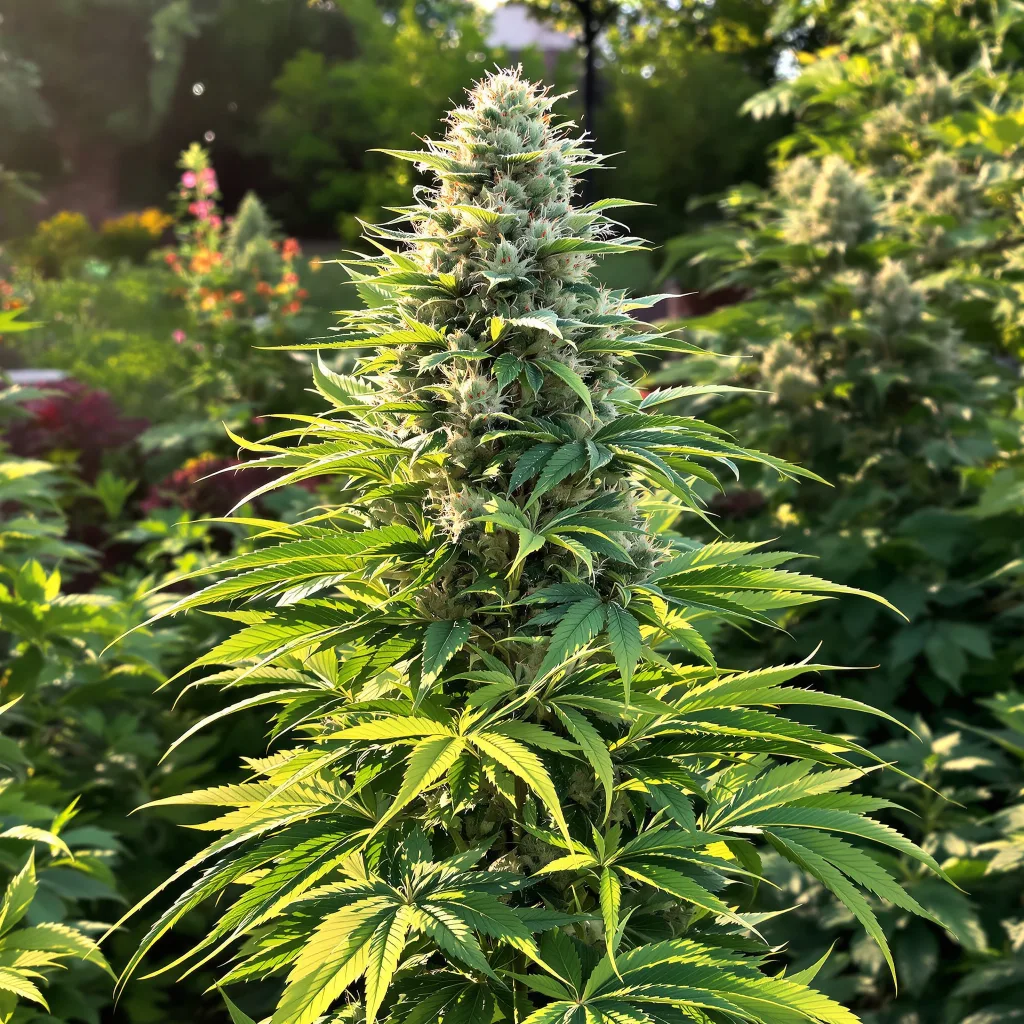 Blue Dragon 61% indica / 39% sativa flower with visible trichomes