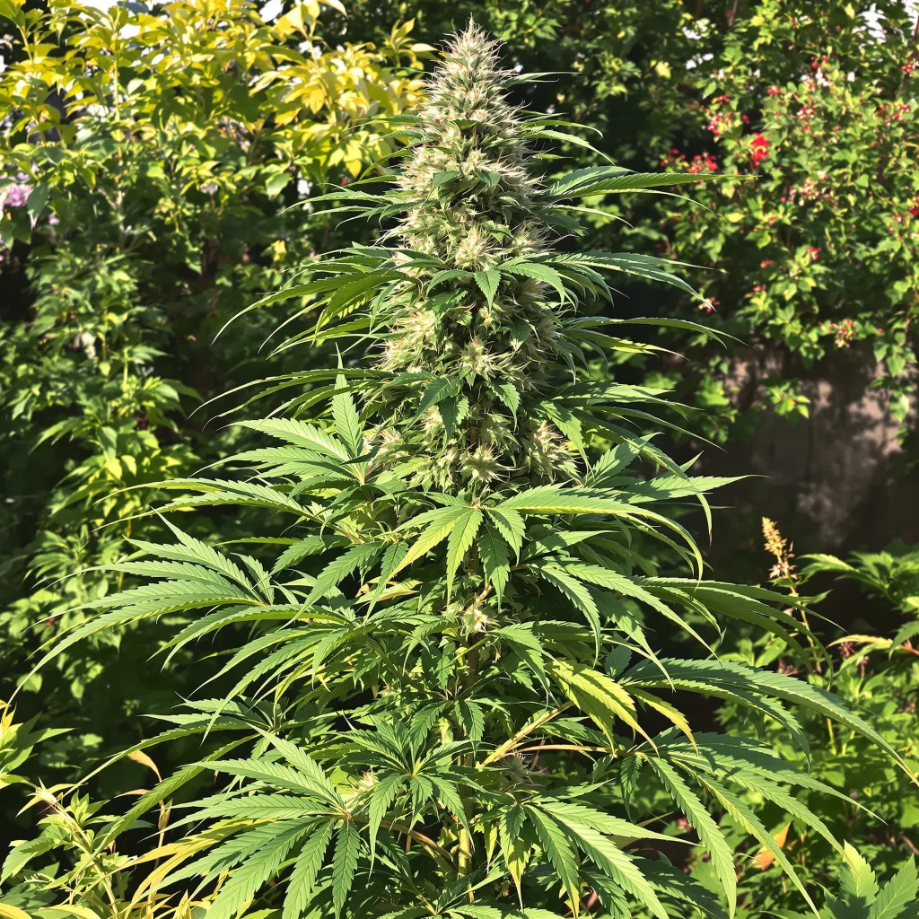 Blue Dream 19% indica / 81% sativa flower with visible trichomes
