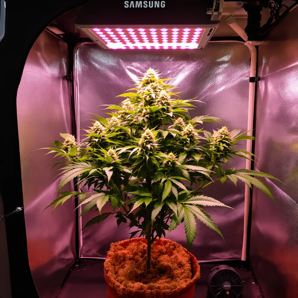 Blue Dynamite 65% indica / 35% sativa flower with visible trichomes