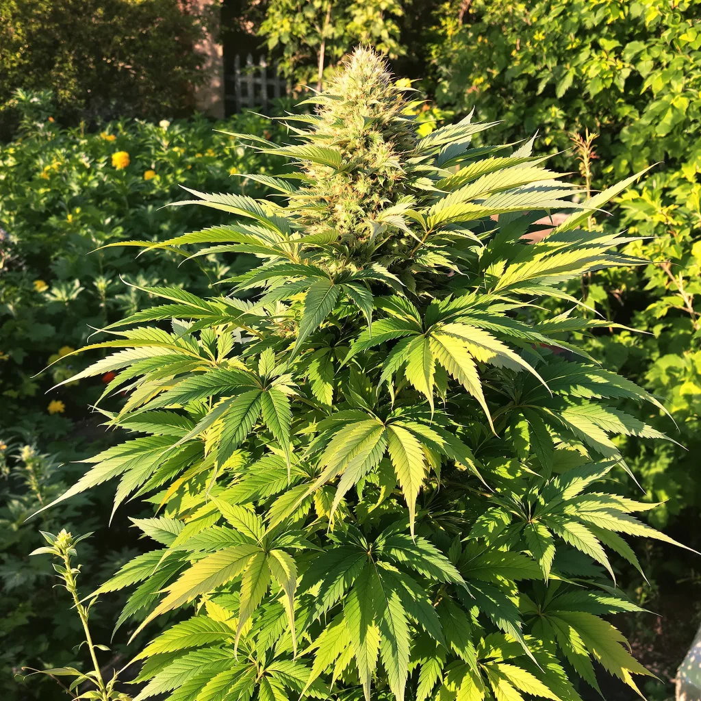 Blue Dynamite 65% indica / 35% sativa flower with visible trichomes