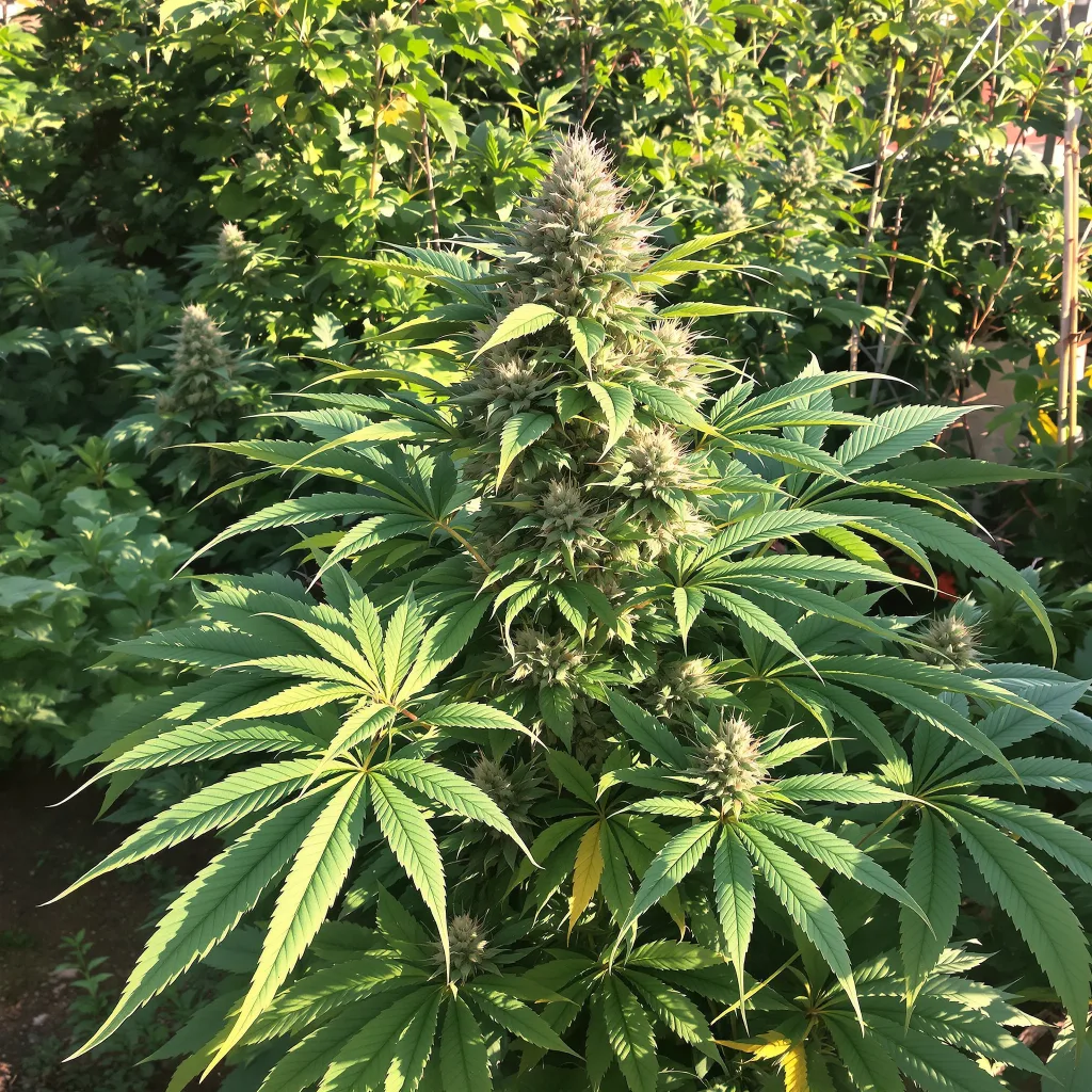 Blue Dynamite 65% indica / 35% sativa flower with visible trichomes
