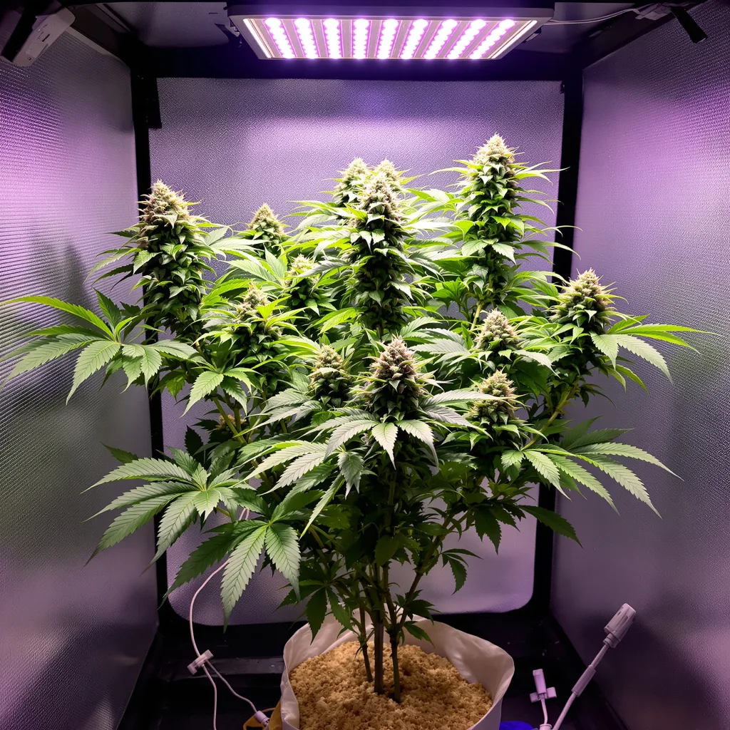 Blue Haze 80% indica / 20% sativa flower with visible trichomes
