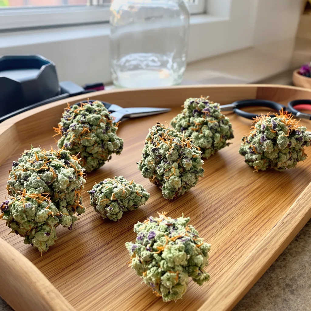 Blue Jay Way 63% indica / 37% sativa flower with visible trichomes