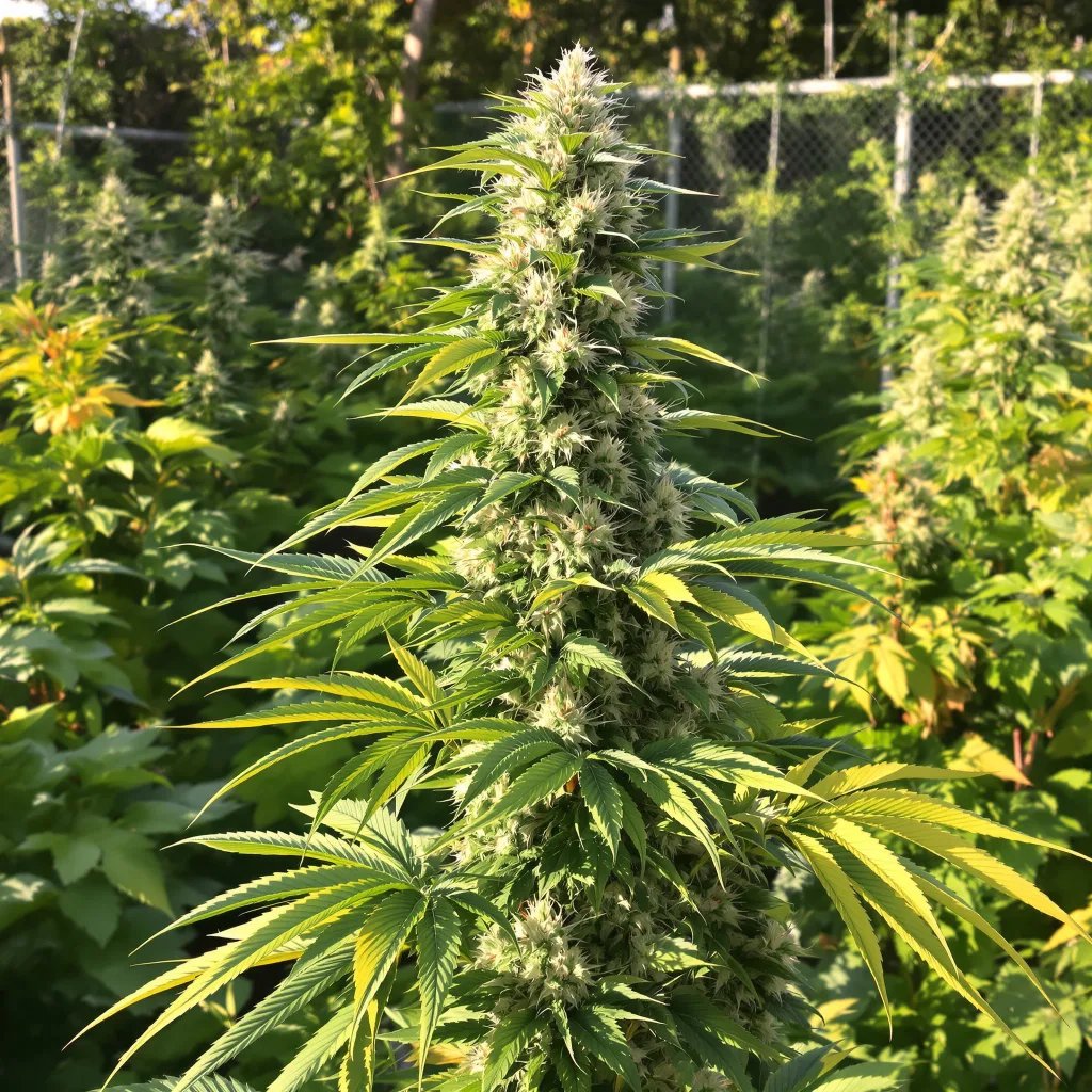 Blue Kush 55% indica / 45% sativa flower with visible trichomes